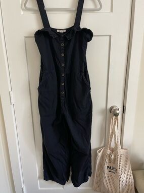Navy blue Women's Button-Front Jumpsuit